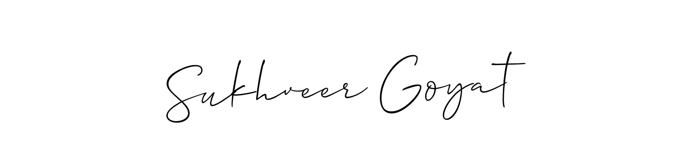 It looks lik you need a new signature style for name Sukhveer Goyat. Design unique handwritten (Allison_Script) signature with our free signature maker in just a few clicks. Sukhveer Goyat signature style 2 images and pictures png