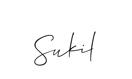 Also You can easily find your signature by using the search form. We will create Sukil name handwritten signature images for you free of cost using Allison_Script sign style. Sukil signature style 2 images and pictures png
