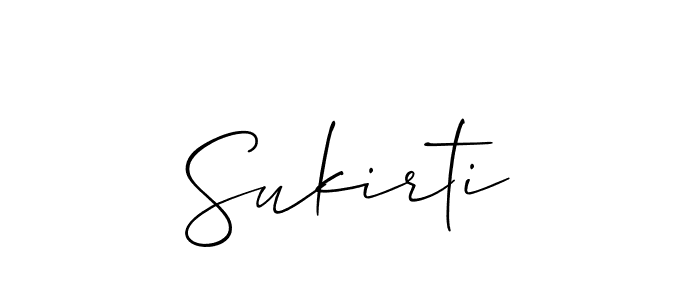 Also we have Sukirti name is the best signature style. Create professional handwritten signature collection using Allison_Script autograph style. Sukirti signature style 2 images and pictures png