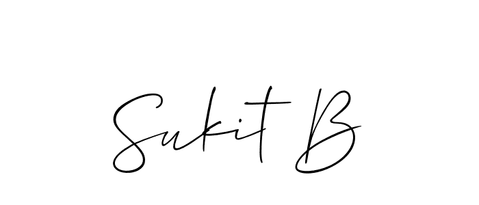 The best way (Allison_Script) to make a short signature is to pick only two or three words in your name. The name Sukit B include a total of six letters. For converting this name. Sukit B signature style 2 images and pictures png