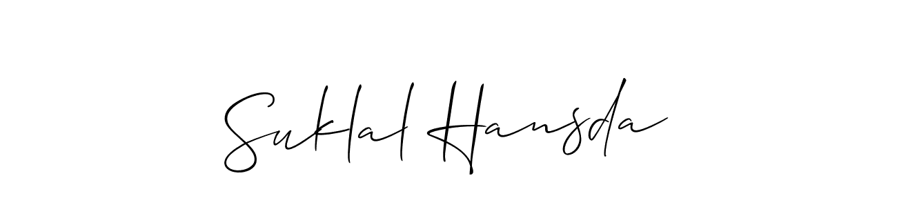 It looks lik you need a new signature style for name Suklal Hansda. Design unique handwritten (Allison_Script) signature with our free signature maker in just a few clicks. Suklal Hansda signature style 2 images and pictures png