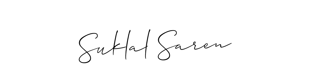 This is the best signature style for the Suklal Saren name. Also you like these signature font (Allison_Script). Mix name signature. Suklal Saren signature style 2 images and pictures png