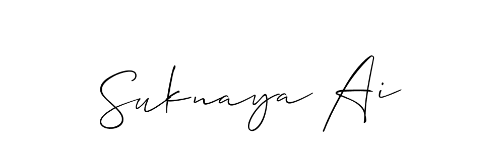 Design your own signature with our free online signature maker. With this signature software, you can create a handwritten (Allison_Script) signature for name Suknaya Ai. Suknaya Ai signature style 2 images and pictures png