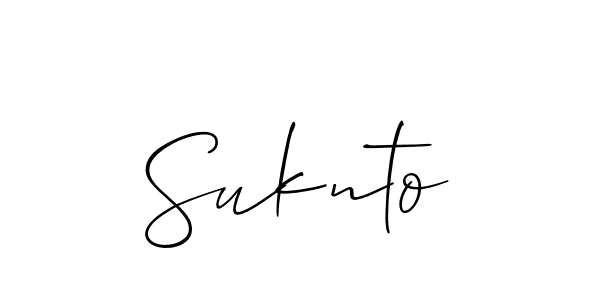 How to make Suknto name signature. Use Allison_Script style for creating short signs online. This is the latest handwritten sign. Suknto signature style 2 images and pictures png