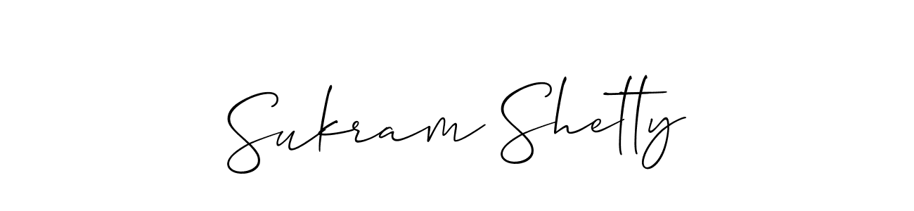 Also You can easily find your signature by using the search form. We will create Sukram Shetty name handwritten signature images for you free of cost using Allison_Script sign style. Sukram Shetty signature style 2 images and pictures png