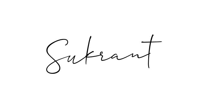 How to make Sukrant name signature. Use Allison_Script style for creating short signs online. This is the latest handwritten sign. Sukrant signature style 2 images and pictures png