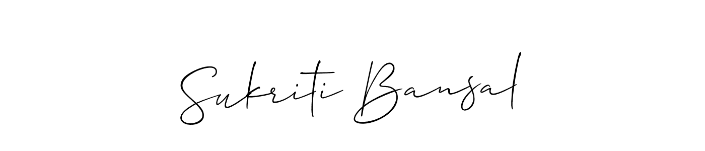 Use a signature maker to create a handwritten signature online. With this signature software, you can design (Allison_Script) your own signature for name Sukriti Bansal. Sukriti Bansal signature style 2 images and pictures png