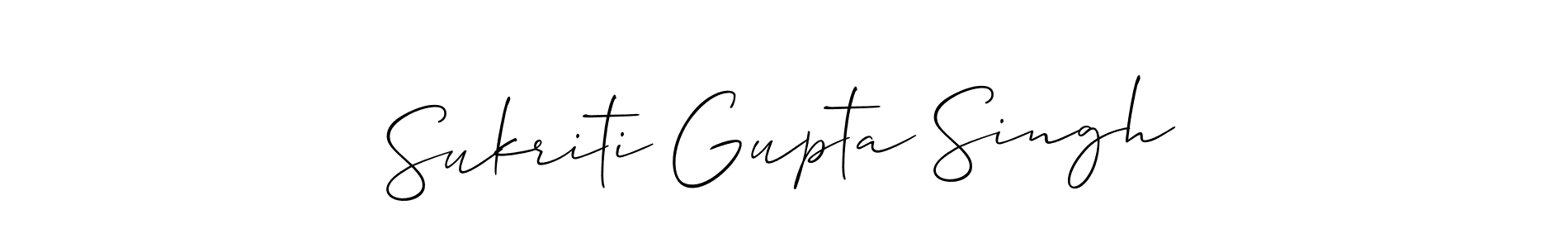 Make a short Sukriti Gupta Singh signature style. Manage your documents anywhere anytime using Allison_Script. Create and add eSignatures, submit forms, share and send files easily. Sukriti Gupta Singh signature style 2 images and pictures png