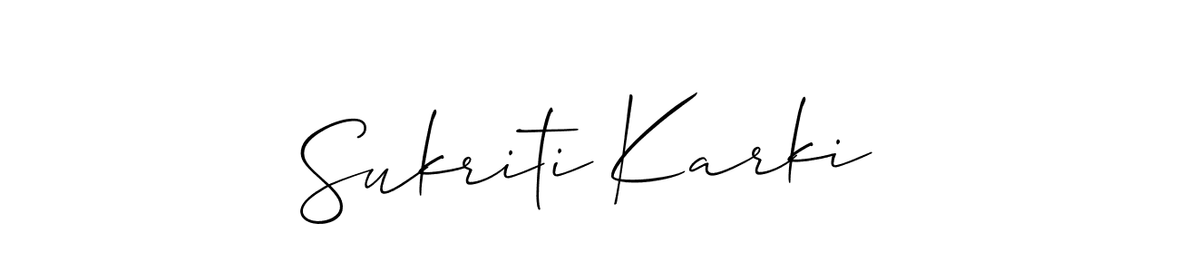 Use a signature maker to create a handwritten signature online. With this signature software, you can design (Allison_Script) your own signature for name Sukriti Karki. Sukriti Karki signature style 2 images and pictures png