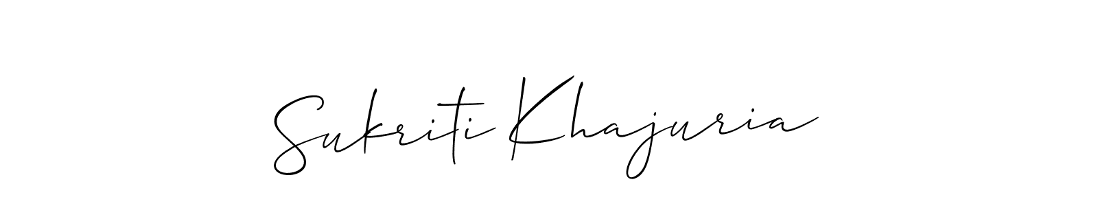 This is the best signature style for the Sukriti Khajuria name. Also you like these signature font (Allison_Script). Mix name signature. Sukriti Khajuria signature style 2 images and pictures png