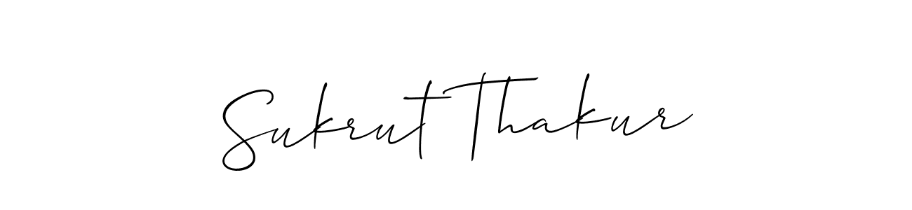 Allison_Script is a professional signature style that is perfect for those who want to add a touch of class to their signature. It is also a great choice for those who want to make their signature more unique. Get Sukrut Thakur name to fancy signature for free. Sukrut Thakur signature style 2 images and pictures png