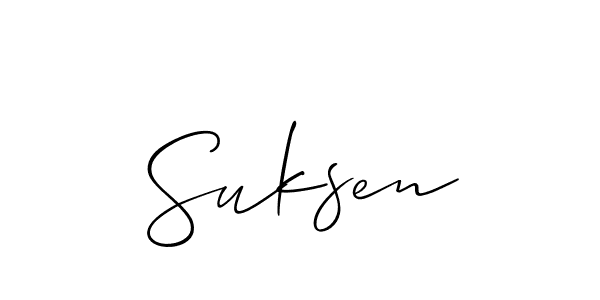The best way (Allison_Script) to make a short signature is to pick only two or three words in your name. The name Suksen include a total of six letters. For converting this name. Suksen signature style 2 images and pictures png