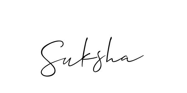 Create a beautiful signature design for name Suksha. With this signature (Allison_Script) fonts, you can make a handwritten signature for free. Suksha signature style 2 images and pictures png