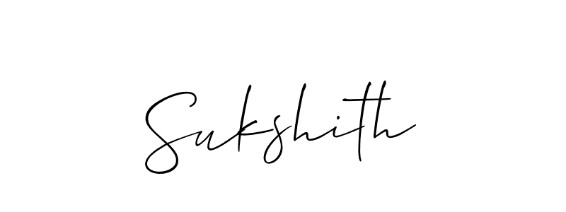 Make a beautiful signature design for name Sukshith. With this signature (Allison_Script) style, you can create a handwritten signature for free. Sukshith signature style 2 images and pictures png