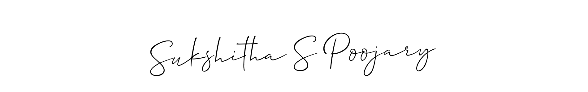 How to make Sukshitha S Poojary name signature. Use Allison_Script style for creating short signs online. This is the latest handwritten sign. Sukshitha S Poojary signature style 2 images and pictures png