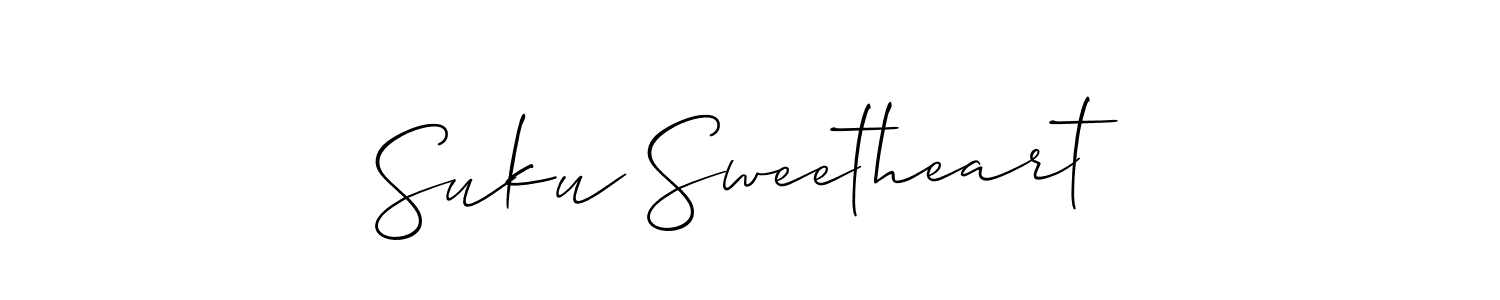 How to Draw Suku Sweetheart signature style? Allison_Script is a latest design signature styles for name Suku Sweetheart. Suku Sweetheart signature style 2 images and pictures png