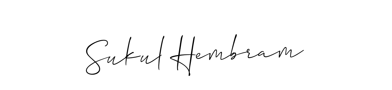 This is the best signature style for the Sukul Hembram name. Also you like these signature font (Allison_Script). Mix name signature. Sukul Hembram signature style 2 images and pictures png