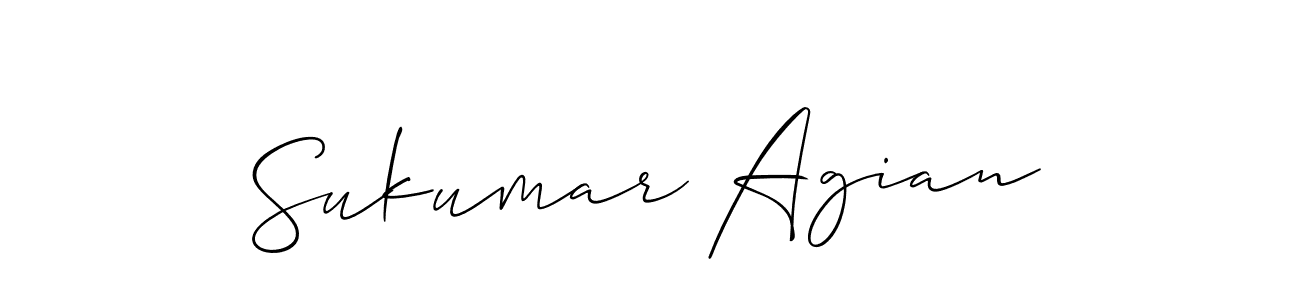 Create a beautiful signature design for name Sukumar Agian. With this signature (Allison_Script) fonts, you can make a handwritten signature for free. Sukumar Agian signature style 2 images and pictures png