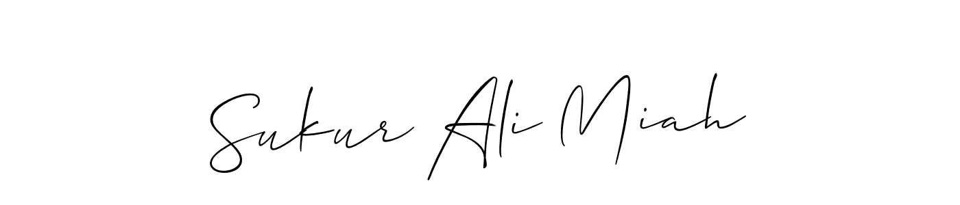 Create a beautiful signature design for name Sukur Ali Miah. With this signature (Allison_Script) fonts, you can make a handwritten signature for free. Sukur Ali Miah signature style 2 images and pictures png