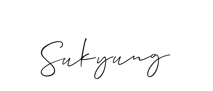 if you are searching for the best signature style for your name Sukyung. so please give up your signature search. here we have designed multiple signature styles  using Allison_Script. Sukyung signature style 2 images and pictures png