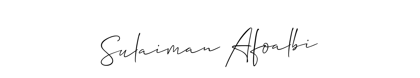 Also You can easily find your signature by using the search form. We will create Sulaiman Afoalbi name handwritten signature images for you free of cost using Allison_Script sign style. Sulaiman Afoalbi signature style 2 images and pictures png