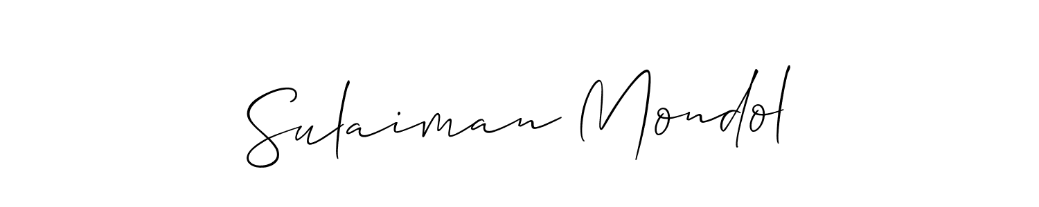 How to make Sulaiman Mondol name signature. Use Allison_Script style for creating short signs online. This is the latest handwritten sign. Sulaiman Mondol signature style 2 images and pictures png