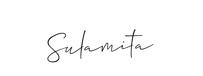 Make a beautiful signature design for name Sulamita. With this signature (Allison_Script) style, you can create a handwritten signature for free. Sulamita signature style 2 images and pictures png