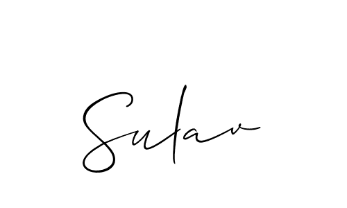 Use a signature maker to create a handwritten signature online. With this signature software, you can design (Allison_Script) your own signature for name Sulav. Sulav signature style 2 images and pictures png