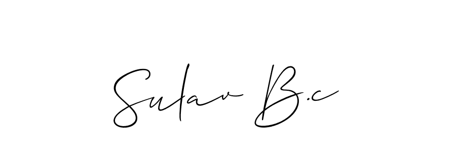 It looks lik you need a new signature style for name Sulav B.c. Design unique handwritten (Allison_Script) signature with our free signature maker in just a few clicks. Sulav B.c signature style 2 images and pictures png