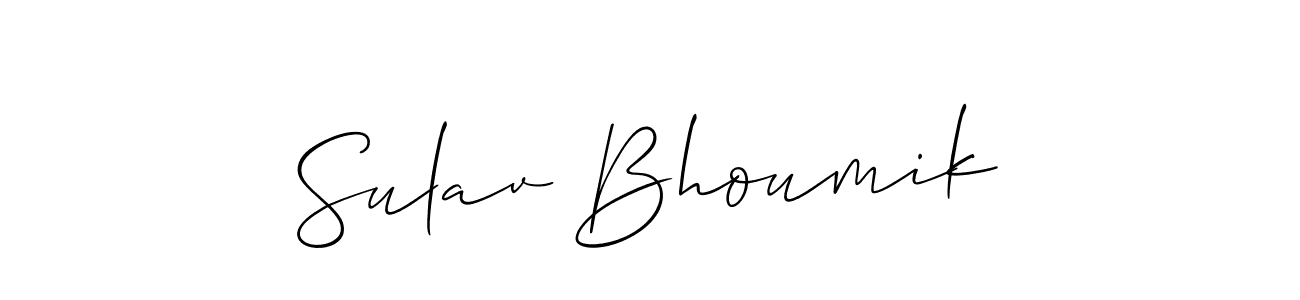 This is the best signature style for the Sulav Bhoumik name. Also you like these signature font (Allison_Script). Mix name signature. Sulav Bhoumik signature style 2 images and pictures png