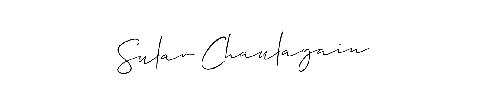 Use a signature maker to create a handwritten signature online. With this signature software, you can design (Allison_Script) your own signature for name Sulav Chaulagain. Sulav Chaulagain signature style 2 images and pictures png