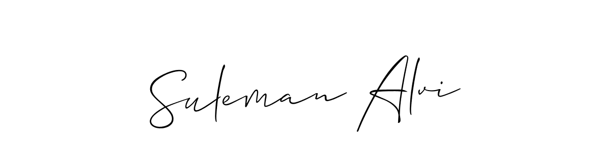 Create a beautiful signature design for name Suleman Alvi. With this signature (Allison_Script) fonts, you can make a handwritten signature for free. Suleman Alvi signature style 2 images and pictures png