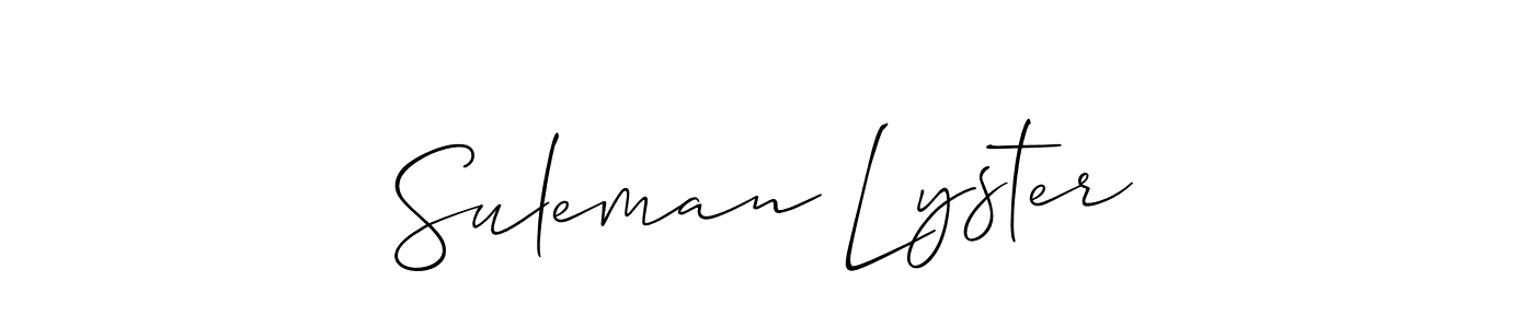 Create a beautiful signature design for name Suleman Lyster. With this signature (Allison_Script) fonts, you can make a handwritten signature for free. Suleman Lyster signature style 2 images and pictures png