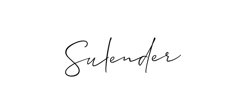 How to make Sulender name signature. Use Allison_Script style for creating short signs online. This is the latest handwritten sign. Sulender signature style 2 images and pictures png