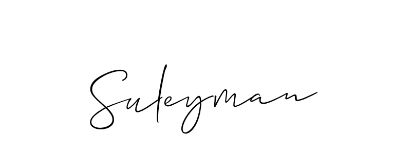 Make a beautiful signature design for name Suleyman. With this signature (Allison_Script) style, you can create a handwritten signature for free. Suleyman signature style 2 images and pictures png