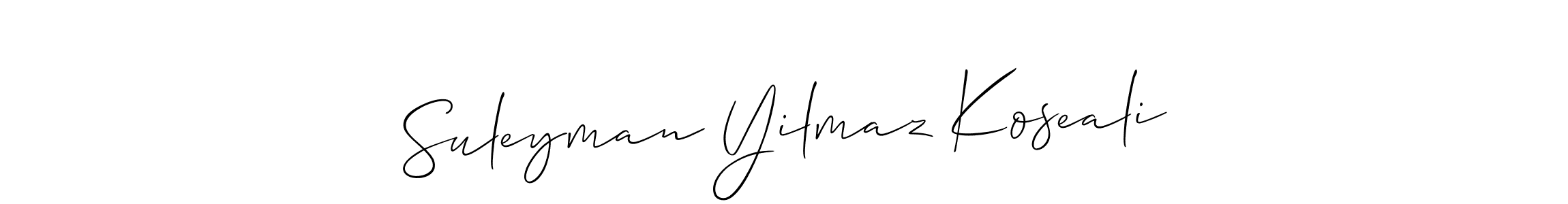 Make a beautiful signature design for name Suleyman Yilmaz Koseali. With this signature (Allison_Script) style, you can create a handwritten signature for free. Suleyman Yilmaz Koseali signature style 2 images and pictures png