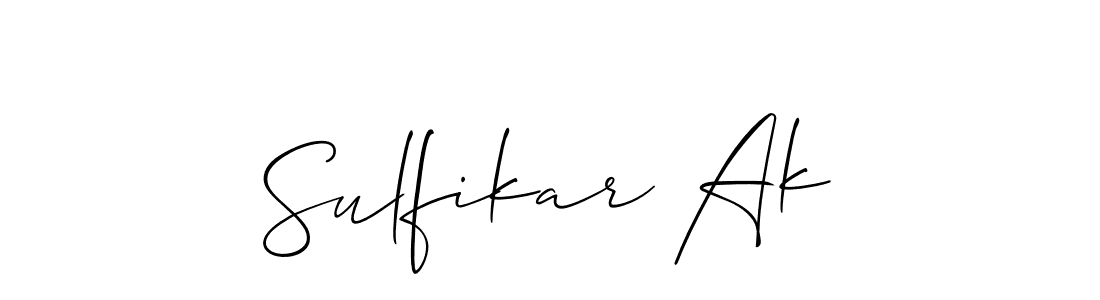 This is the best signature style for the Sulfikar Ak name. Also you like these signature font (Allison_Script). Mix name signature. Sulfikar Ak signature style 2 images and pictures png
