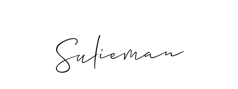 The best way (Allison_Script) to make a short signature is to pick only two or three words in your name. The name Sulieman include a total of six letters. For converting this name. Sulieman signature style 2 images and pictures png