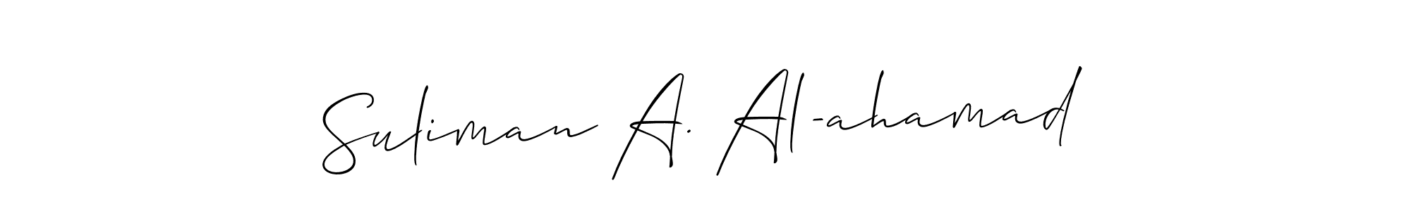 Make a beautiful signature design for name Suliman A. Al-ahamad. Use this online signature maker to create a handwritten signature for free. Suliman A. Al-ahamad signature style 2 images and pictures png