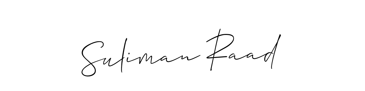 Once you've used our free online signature maker to create your best signature Allison_Script style, it's time to enjoy all of the benefits that Suliman Raad name signing documents. Suliman Raad signature style 2 images and pictures png