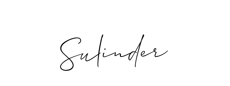 Use a signature maker to create a handwritten signature online. With this signature software, you can design (Allison_Script) your own signature for name Sulinder. Sulinder signature style 2 images and pictures png