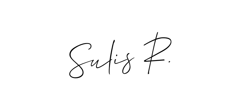 Allison_Script is a professional signature style that is perfect for those who want to add a touch of class to their signature. It is also a great choice for those who want to make their signature more unique. Get Sulis R. name to fancy signature for free. Sulis R. signature style 2 images and pictures png