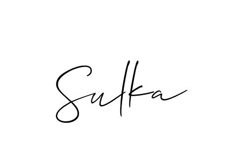 Design your own signature with our free online signature maker. With this signature software, you can create a handwritten (Allison_Script) signature for name Sulka. Sulka signature style 2 images and pictures png