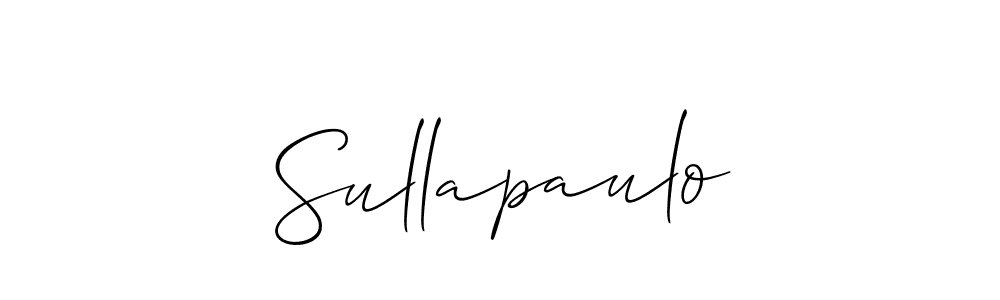 Allison_Script is a professional signature style that is perfect for those who want to add a touch of class to their signature. It is also a great choice for those who want to make their signature more unique. Get Sullapaulo name to fancy signature for free. Sullapaulo signature style 2 images and pictures png