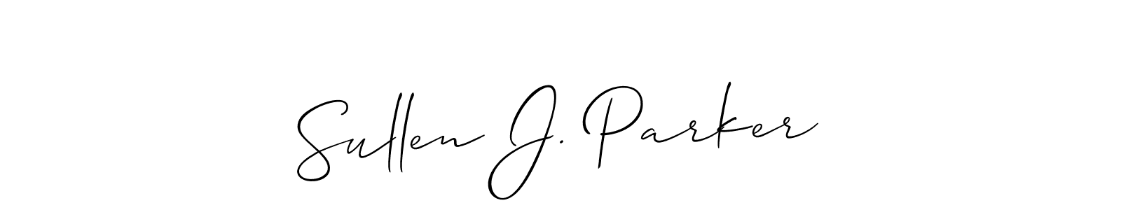 How to make Sullen J. Parker name signature. Use Allison_Script style for creating short signs online. This is the latest handwritten sign. Sullen J. Parker signature style 2 images and pictures png