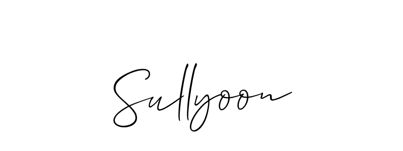 Make a beautiful signature design for name Sullyoon. With this signature (Allison_Script) style, you can create a handwritten signature for free. Sullyoon signature style 2 images and pictures png