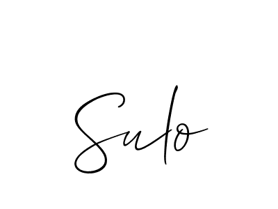 Allison_Script is a professional signature style that is perfect for those who want to add a touch of class to their signature. It is also a great choice for those who want to make their signature more unique. Get Sulo name to fancy signature for free. Sulo signature style 2 images and pictures png