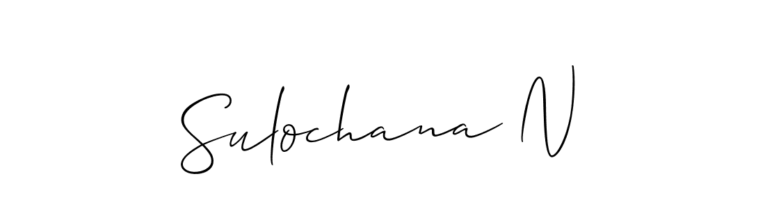 if you are searching for the best signature style for your name Sulochana N. so please give up your signature search. here we have designed multiple signature styles  using Allison_Script. Sulochana N signature style 2 images and pictures png