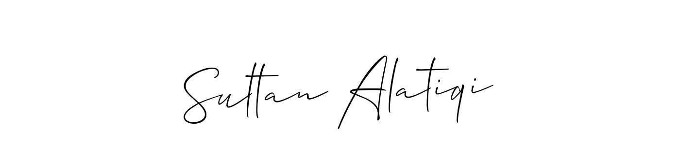Also You can easily find your signature by using the search form. We will create Sultan Alatiqi name handwritten signature images for you free of cost using Allison_Script sign style. Sultan Alatiqi signature style 2 images and pictures png