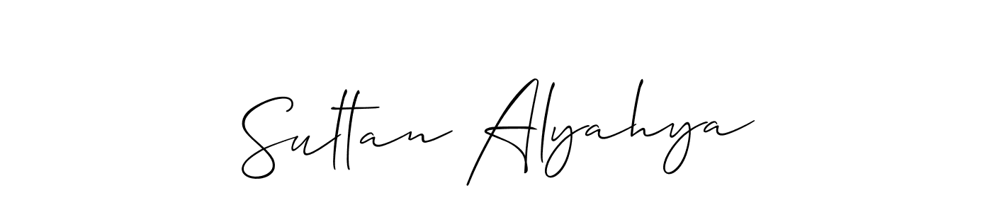 Allison_Script is a professional signature style that is perfect for those who want to add a touch of class to their signature. It is also a great choice for those who want to make their signature more unique. Get Sultan Alyahya name to fancy signature for free. Sultan Alyahya signature style 2 images and pictures png